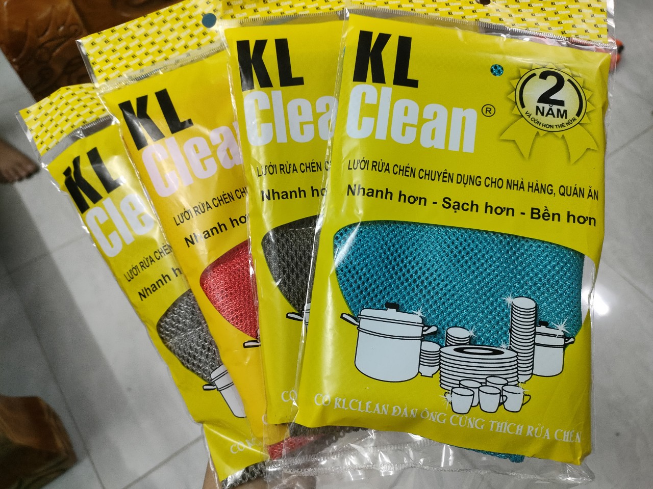 Lưới Rửa Chén Bát Cao Cấp KL CLEAN, Loại Tốt Bền Đến 2 Năm