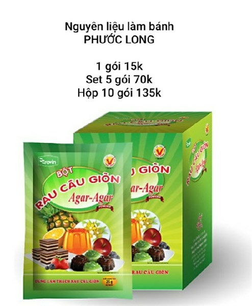 Bột rau câu giòn Agar - Set 5 gói (gói 25g) (0299)