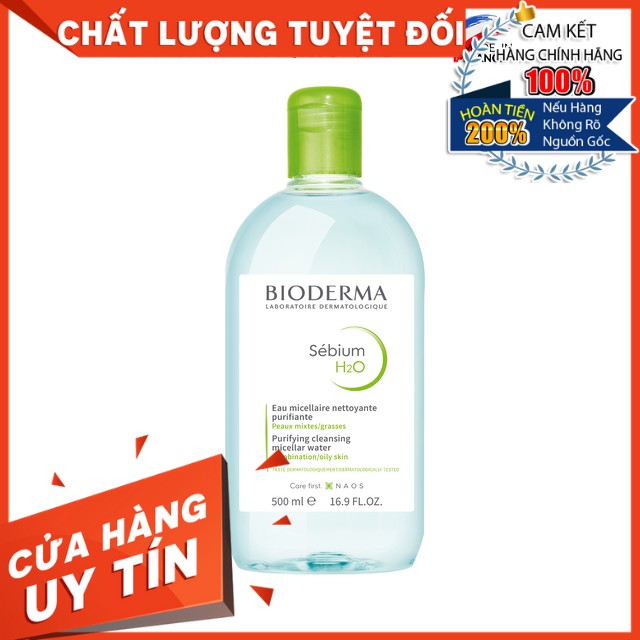 Imports--cleaning solution deep and makeup remover, makeup Remover water technology micellar Bioderma Sensibio H2O /sebium H2O -500ml-duocmyphamdran