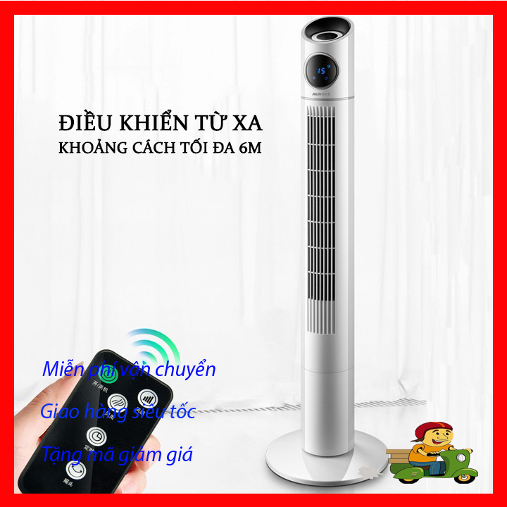 Quạt tháp điều hòa không cánh không khiển AUX FZ-A406, Đèn led hiển thị nhiệt độ, chế độ tự động ngắt