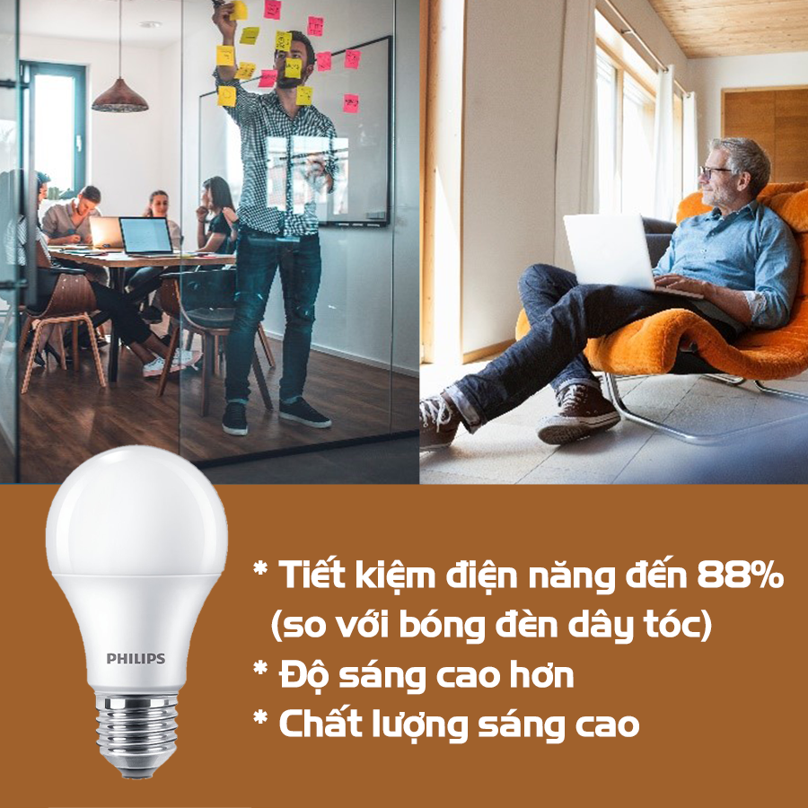 Bộ 02 bóng đèn LED PHILIPS bulb A60 - Công suất (7W, 9W, 11W)
