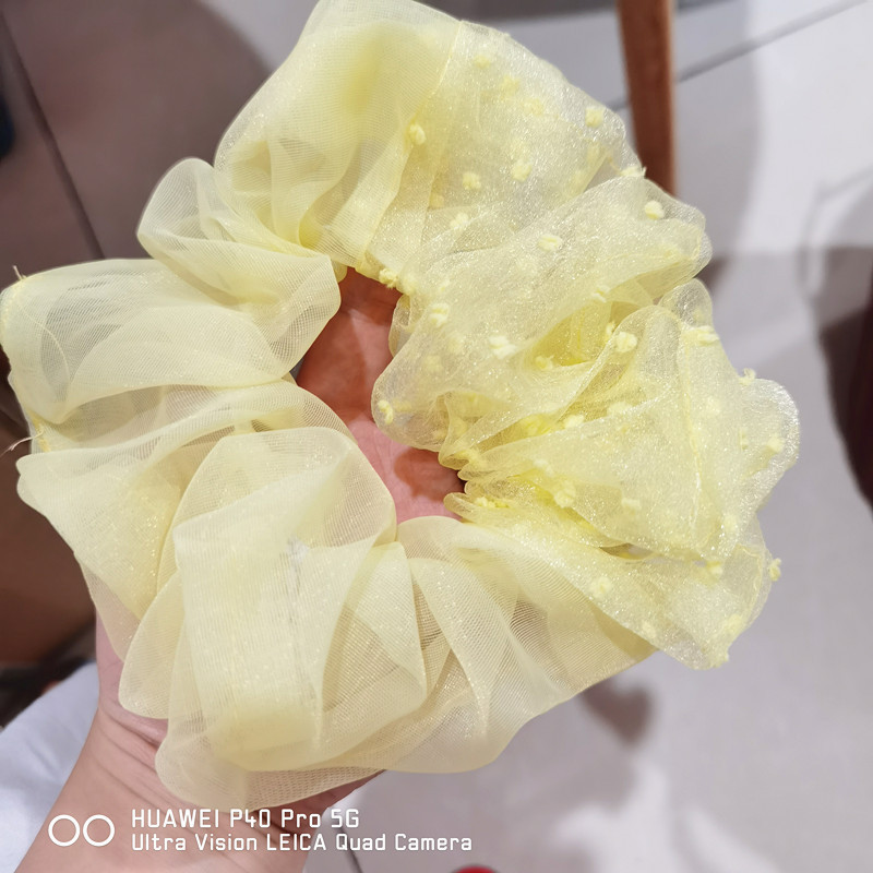 [HCM]Cột Tóc Bèo Scrunchies To Vải Voan Siêu Hot