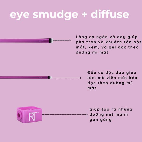 Cọ Mắt Real Technique Eye Smudge + Diffuse