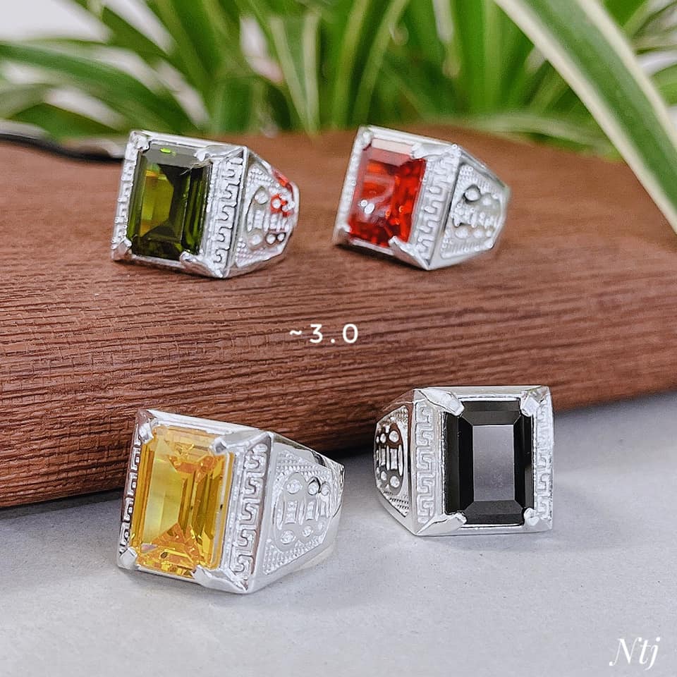 Nhẫn nam bạc đẹp mặt vuông