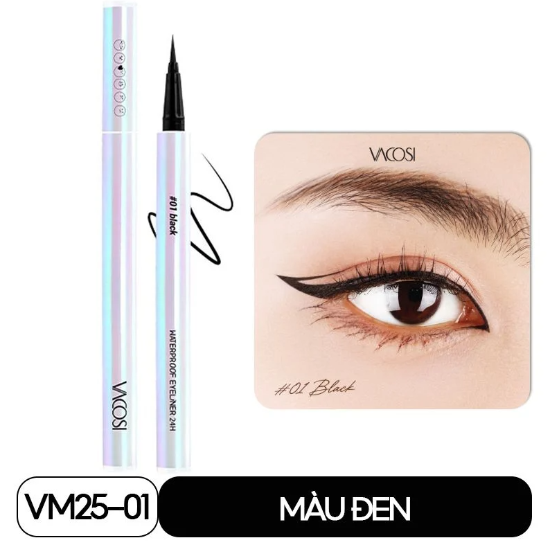 Bút kẻ mắt nước không trôi vacosi waterproof vm20 vm25 mắt nước 24h vacosi không lem
