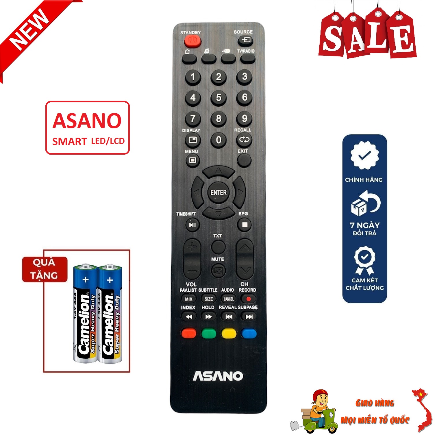 Điều khiển tivi ASANO Smart Chính hãng mới 100% Tương thích 100% chức năng với Smart/Internet/LED/LCD/Tivi Asano các dòng sử dụng remote gốc giống hình hoặc khác một đôi nút