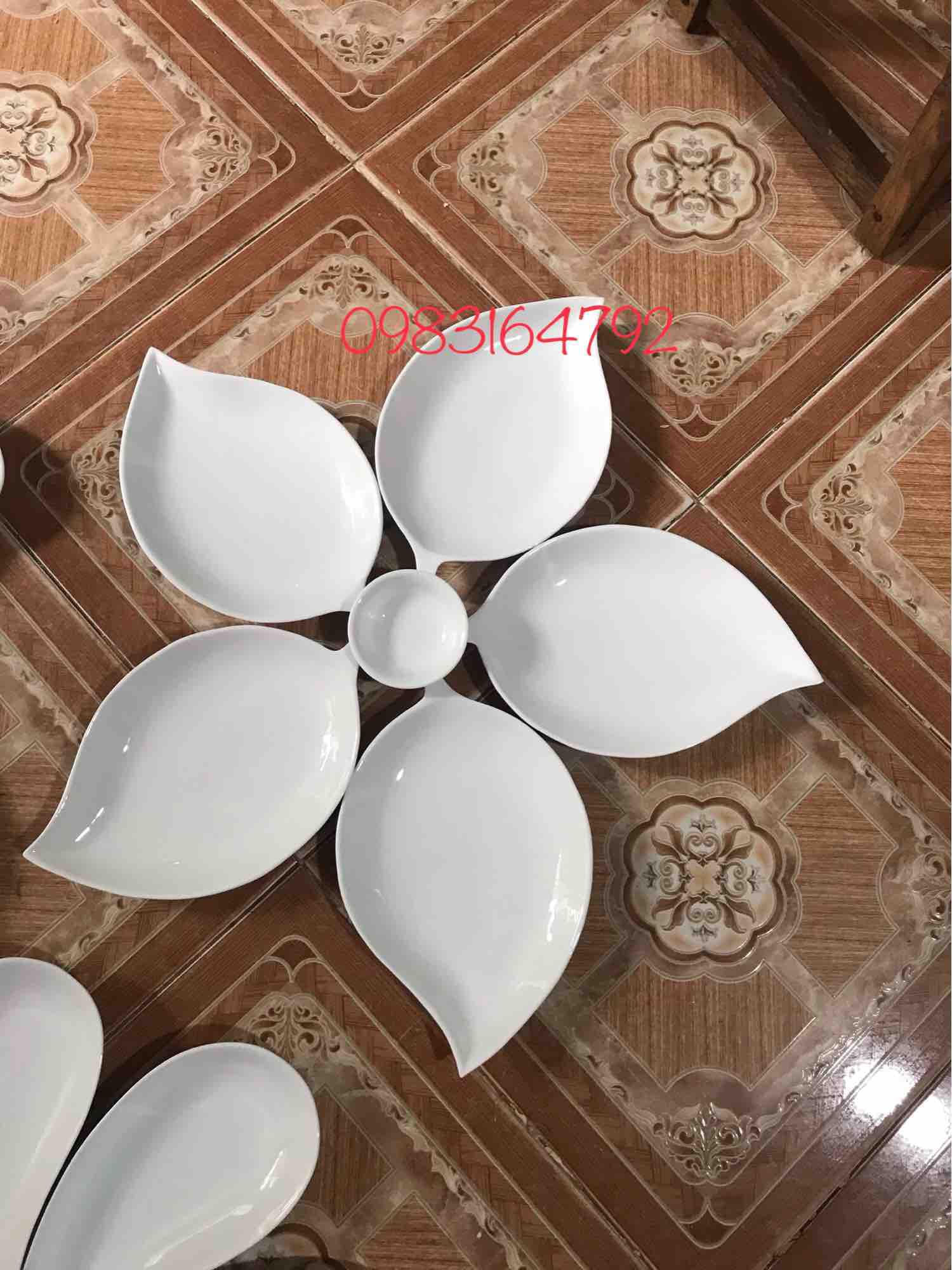 Bộ đĩa ăn bằng sứ hình lá