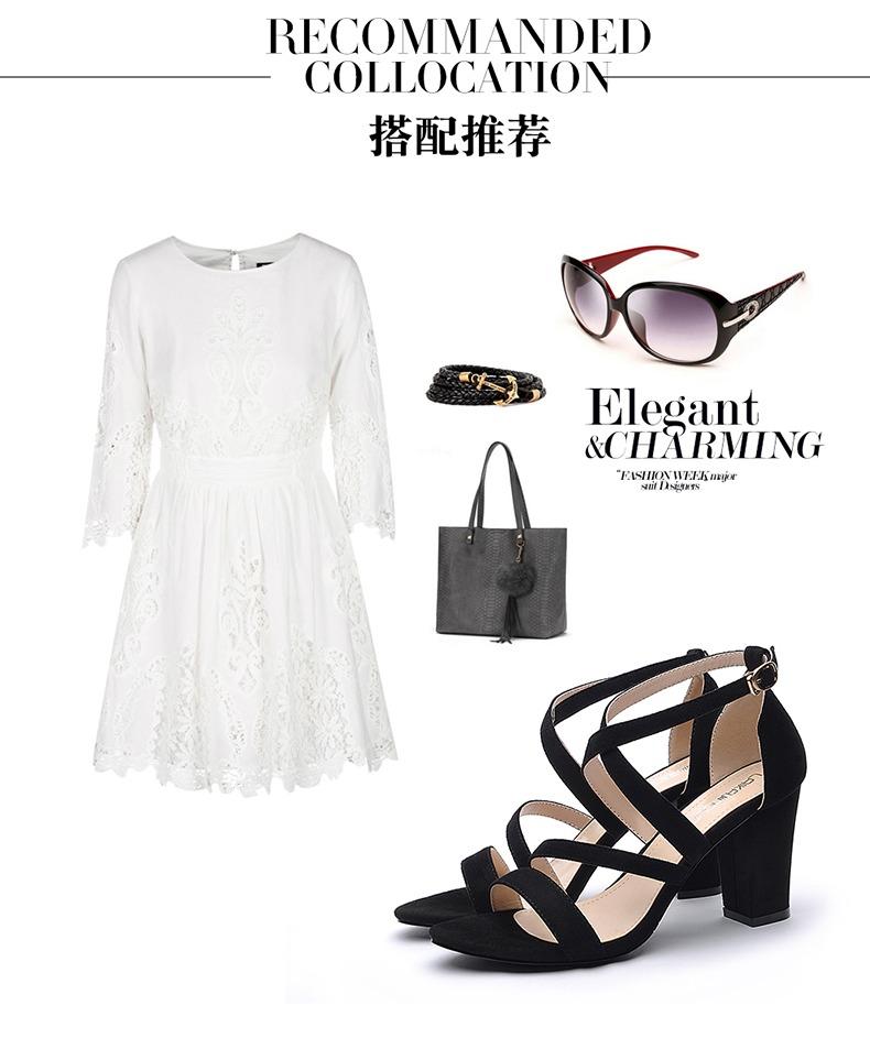 [HCM]Giày dây chéo cao gót đế vuông 7p- Camlyn