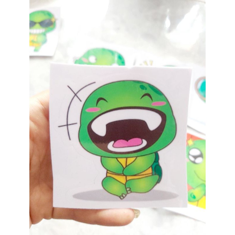 Combo 1 Tem Decal Rùa Cute Dán Xe, Nón Giá Rẻ