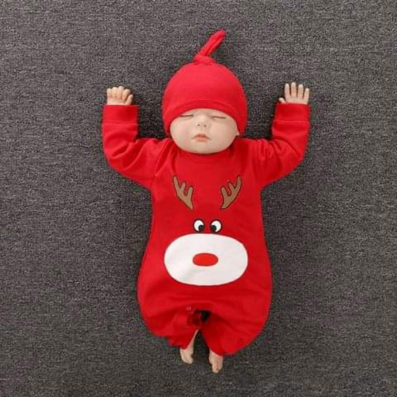 Body dài tay Đỏ Giáng Sinh, Đỏ Năm Mới chất vải cotton, cài cúc ở vai cho bé trai và bé gái sơ sinh từ 3-12kg, hàng đẹp - BD36