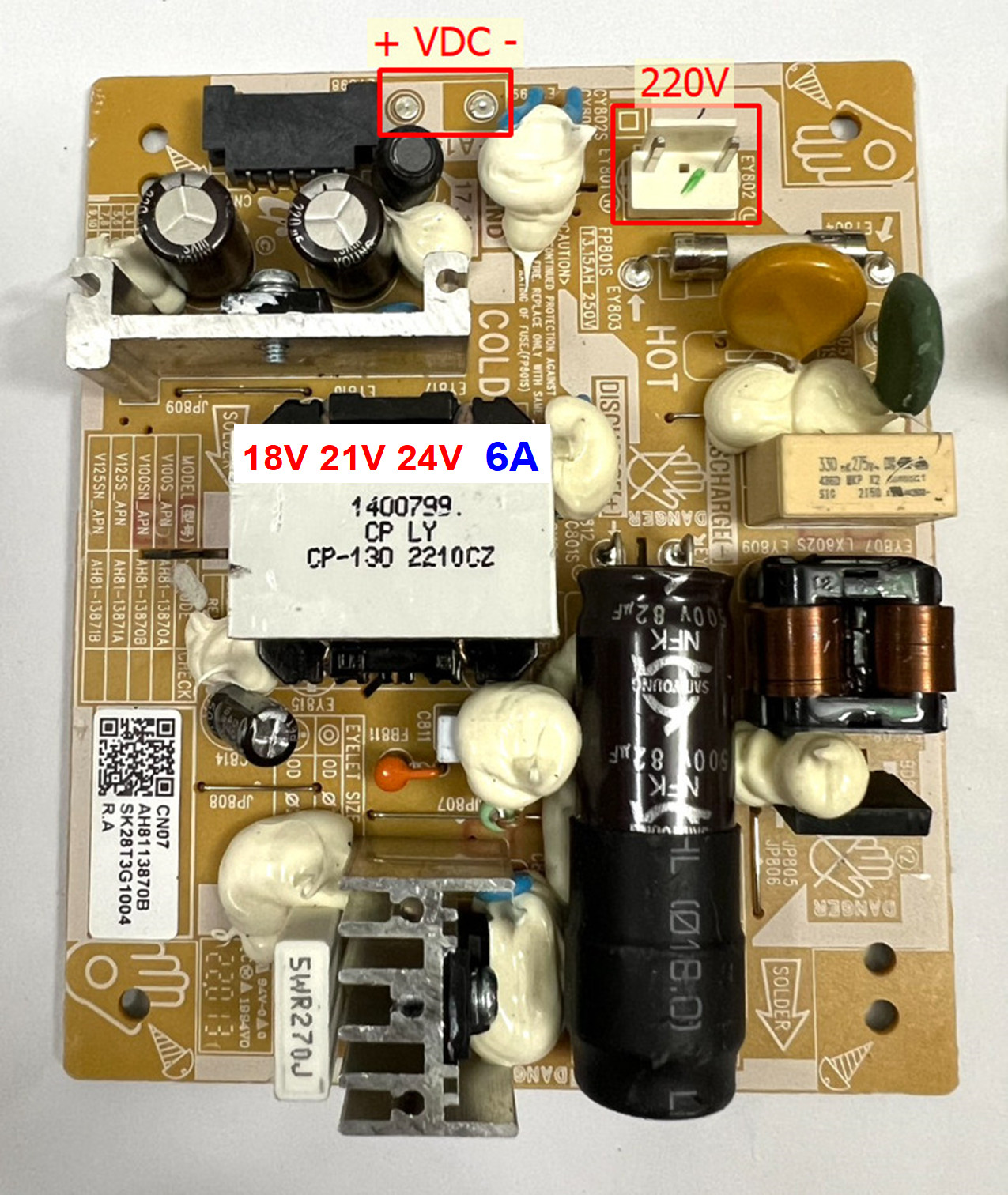 Mạch nguồn 220v. 18v 7a , 21v 7a , 24v 7a ampli class d.