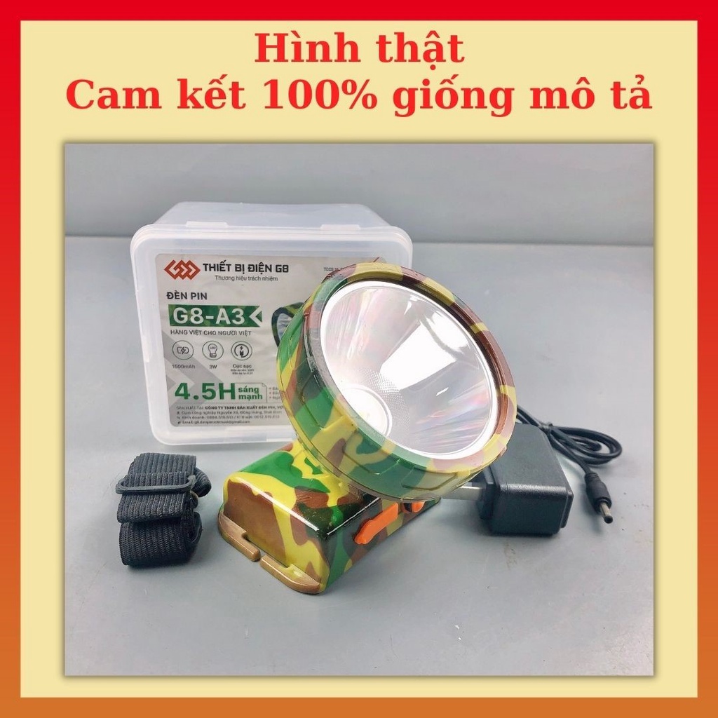 Đèn pin đội đâu siêu sáng G8-A3  chóa lớn