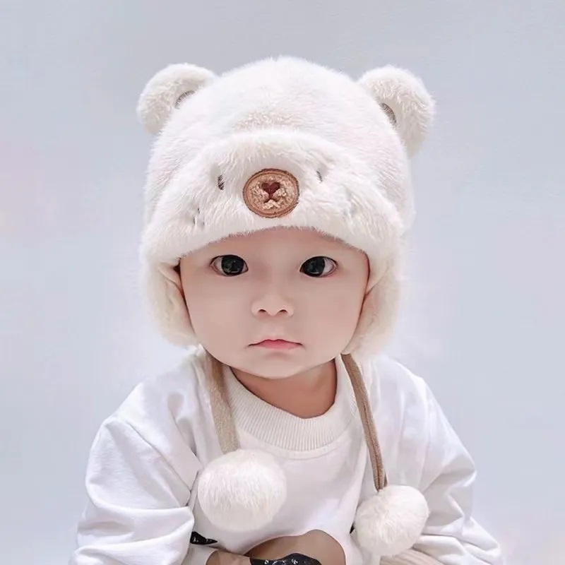 Mũ lông tai thú quả bông Cho Bé Siêu Dễ Thương