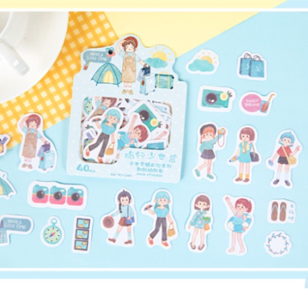 Set Sticker Cô Gái nhiều mẫu mã Công việc