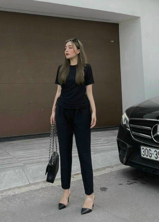 Set bộ áo thun nhún eo và quần dài thời trang nữ Rose Fashion