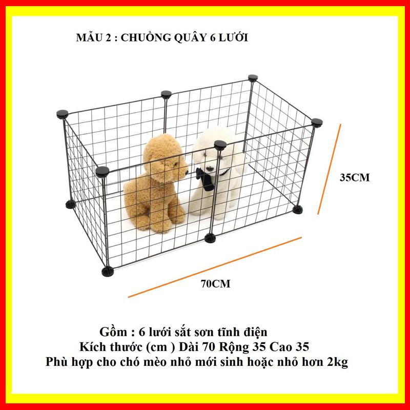 CHUỒNG QUÂY LẮP RÁP BẰNG LƯỚI SẮT TĨNH ĐIỆN MÀU ĐEN - DÀI 70 RỘNG 35 CAO 35CM