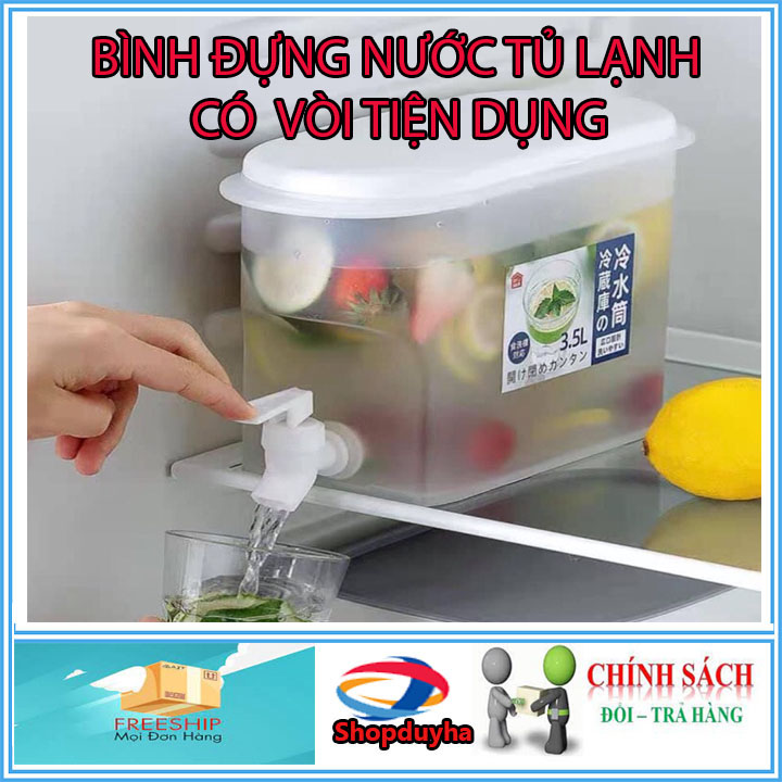 Bình đựng nước tủ lạnh có vòi 3.5l, bình nước đa năng
