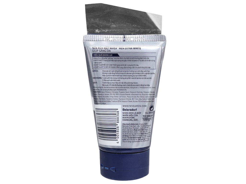 [HCM]Nivia Sữa rửa mặt Nivia MEN extra white giúp Sáng Da 100g