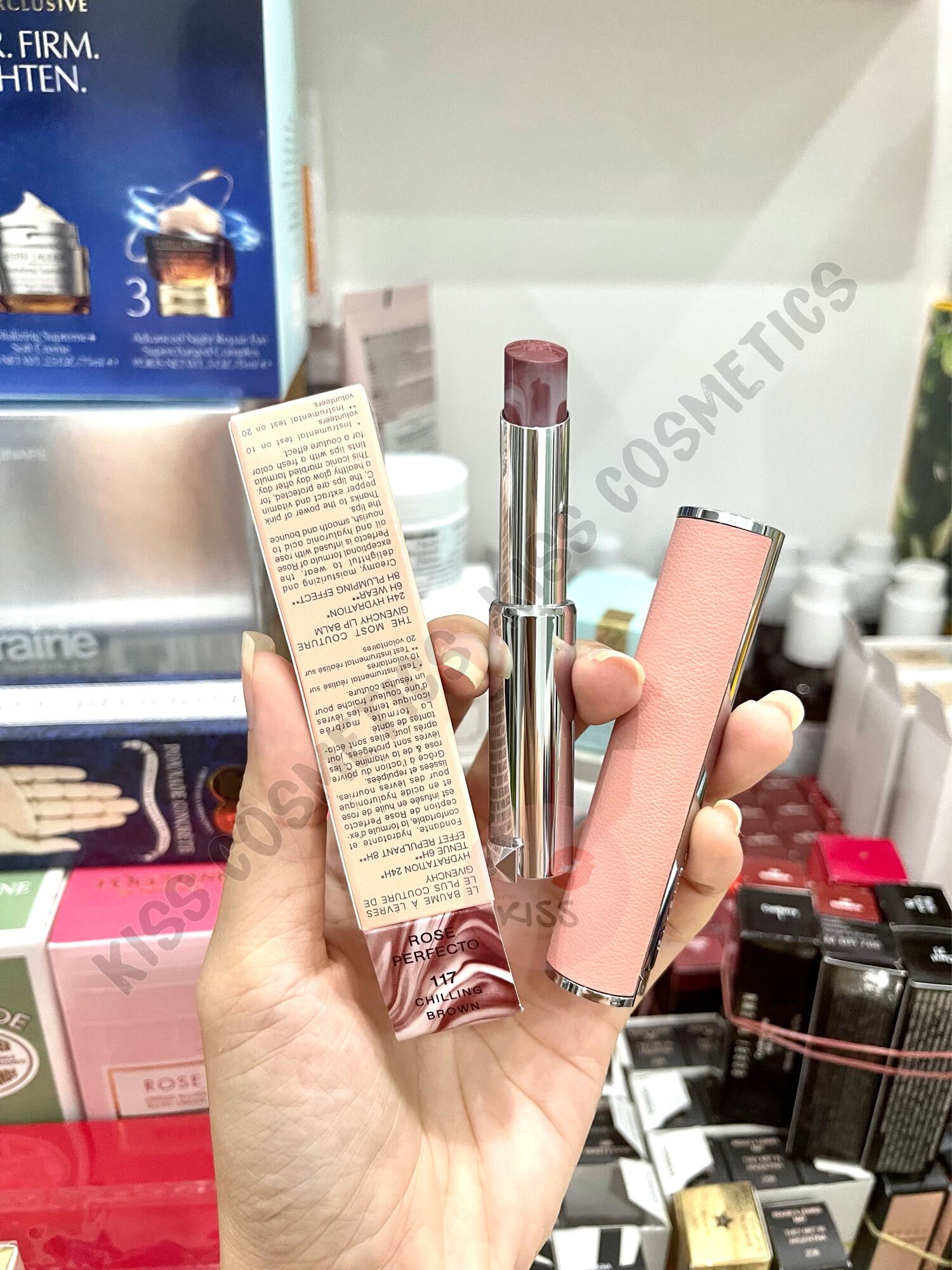 - Son dưỡng G!venchy Rose Perfecto Lip Balm 2021 - Kiss cosmetics