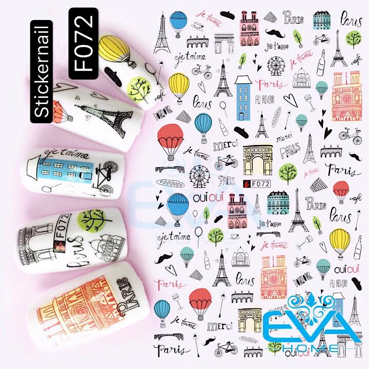 [HCM]Miếng Dán Móng Tay 3D Nail Sticker Hoạ Tiết 7 Kỳ Quan Thế Giới F072
