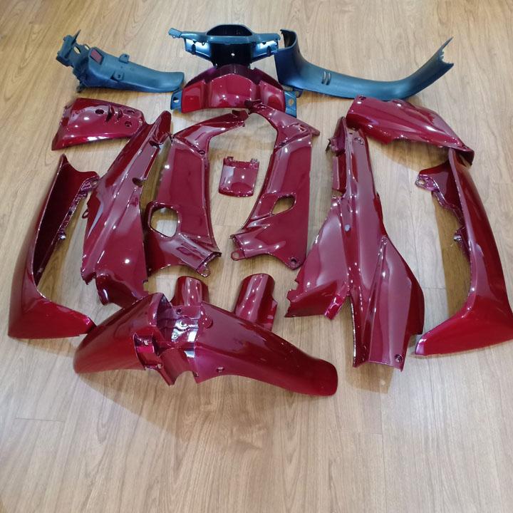 [TẶNG TEM] Dàn áo xe Wave alpha - wave 110  đời xe 1997 đến 2006, nhựa nguyên sinh ABS màu đỏ đun A536 - có THÊM quà tặng BỘ TEM chống phai màu., phụ tùng xe máy giá rẻ