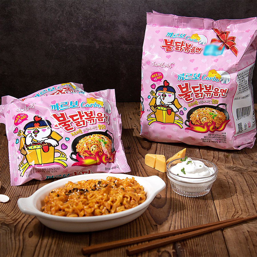 5 Gói Mì Khô Gà Cay Carbonara Samyang (130g/gói)