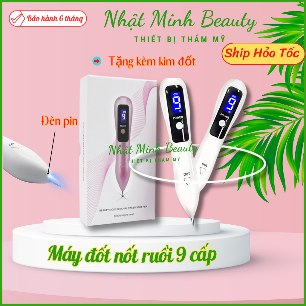 Máy đốt nốt ruồi 9 cấp, đốt hôi nách, mụn thịt có đèn pin