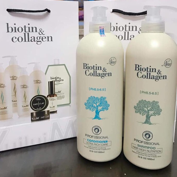 [ HÀNG CHÍNH HÃNG] Cặp dầu gội xả Biotin collagen (Dung tích mỗi chai 1000 ml)