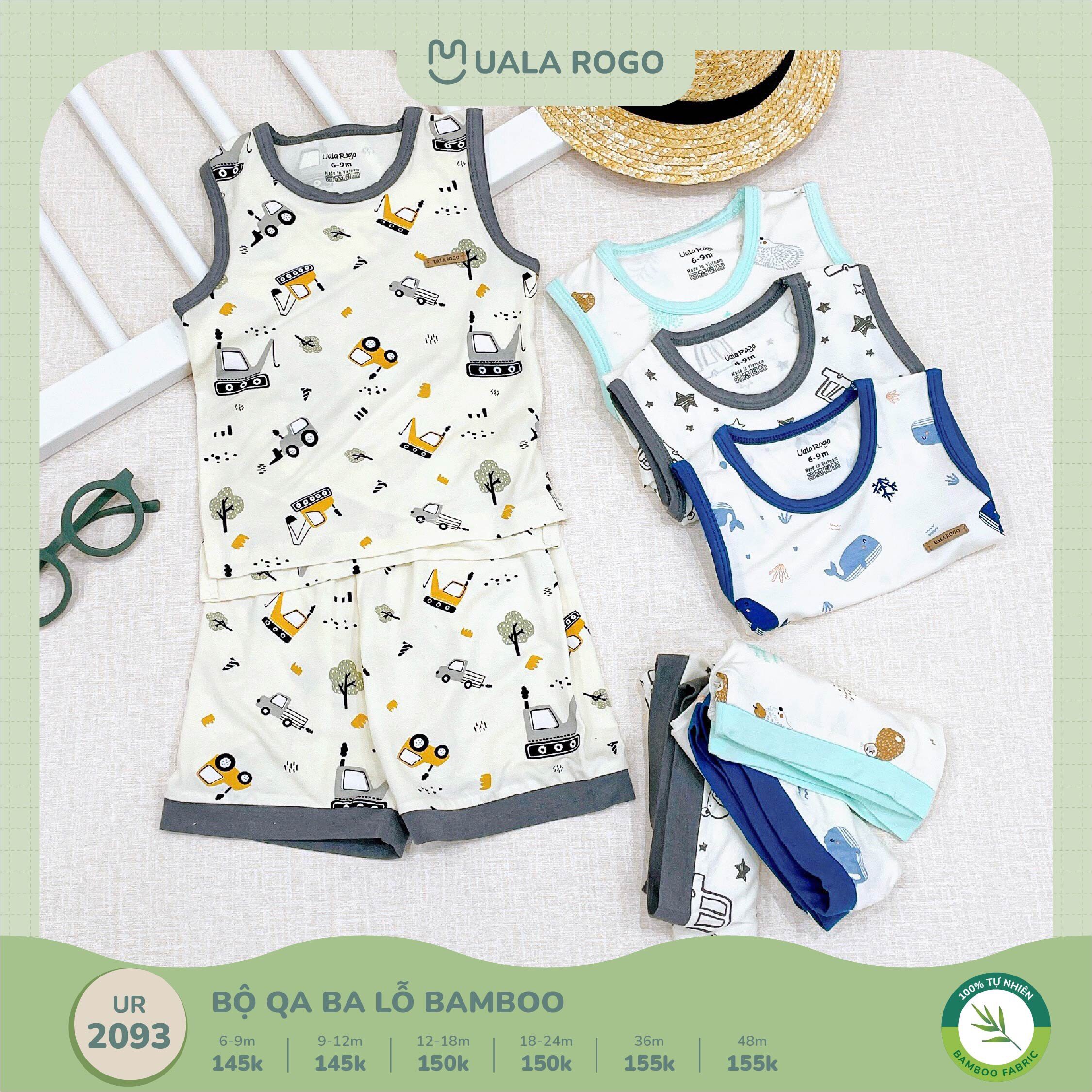 Bộ ba lỗ Uala Rogo chất Bamboo cao cấp mềm mịn thoáng mát thấm hút tốt ...