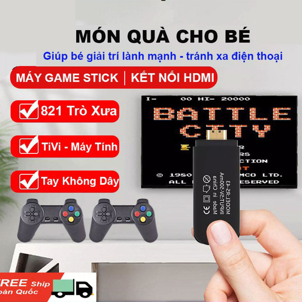 Máy chơi game cầm tay 4 nút HDMI - Tùy chọn tay cầm kèm theo, 821 Trò Chơi Thần Thánh, Kết Nối Tivi Hỗ Trợ Cho 2 Người Chơi, Phù Hợp Cho Trẻ Em, Thiết Kế Nhỏ Gọn Tiện Lợi || Máy Chơi Gamer Mini