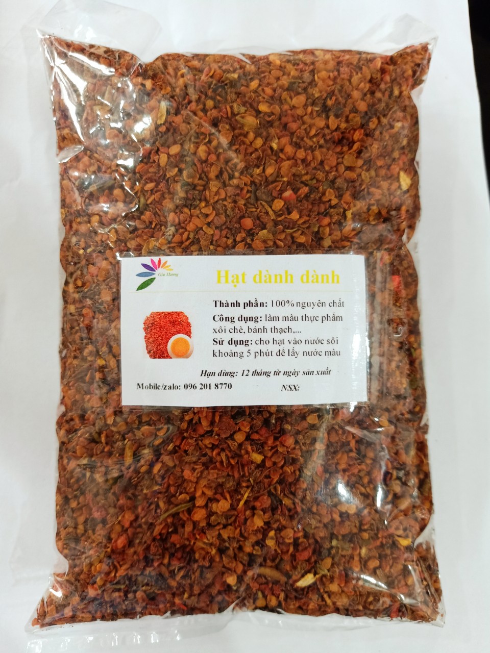 Hạt dành dành khô - nguyên liệu tự nhiên tạo màu vàng chanh cho thực phẩm như xôi, chè, bánh, thạch - 500gr