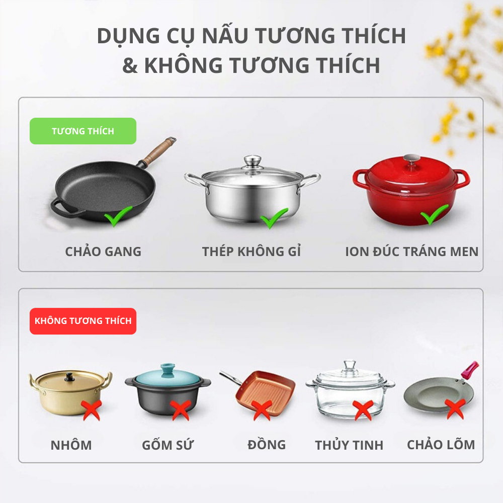 Bếp Từ Đơn Mặt Kính Cường Lực Siêu Bền Công Suất 200W