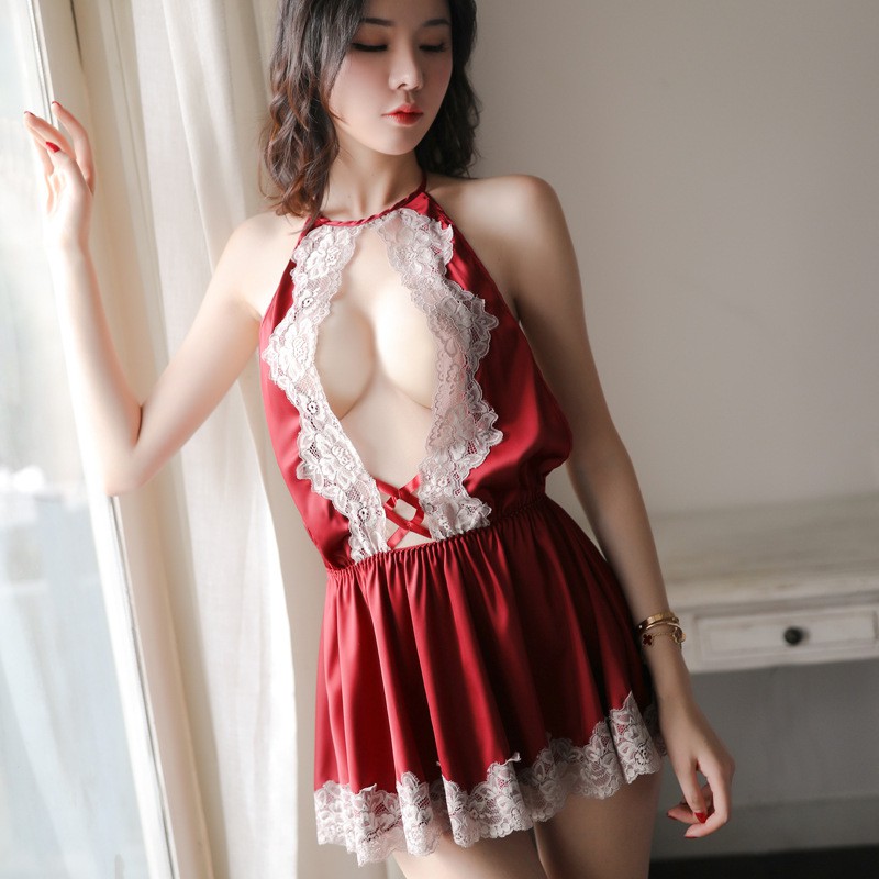 Đầm ngủ 2 dây phối ren 5115 gợi cảm