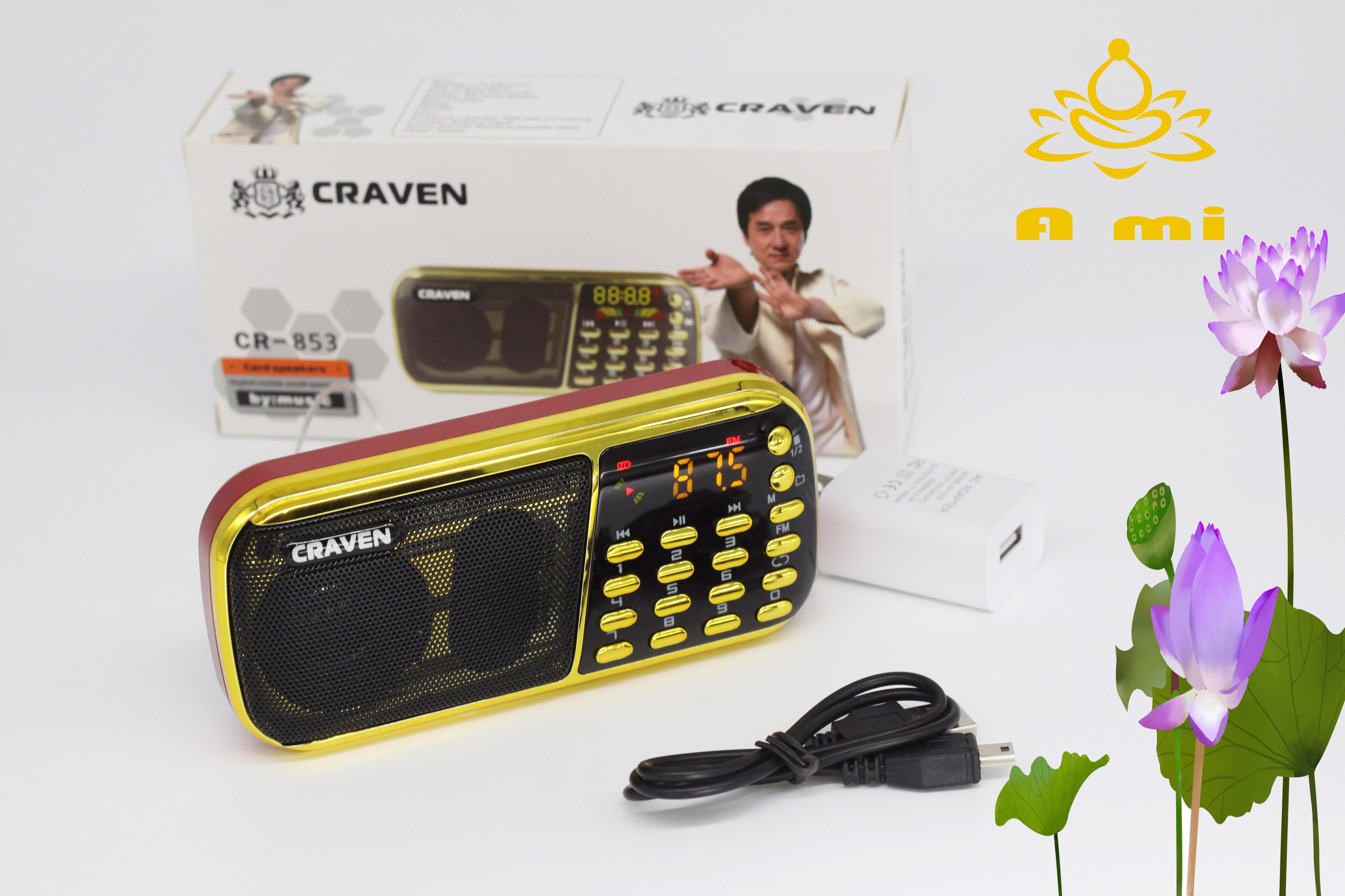 Máy nghe Pháp ,nghe nhạc , học tiếng anh , tắm ngôn ngữ trẻ em Craven CR 853 ba pin ,có FM ,chọn bài bảo hành dài hạn