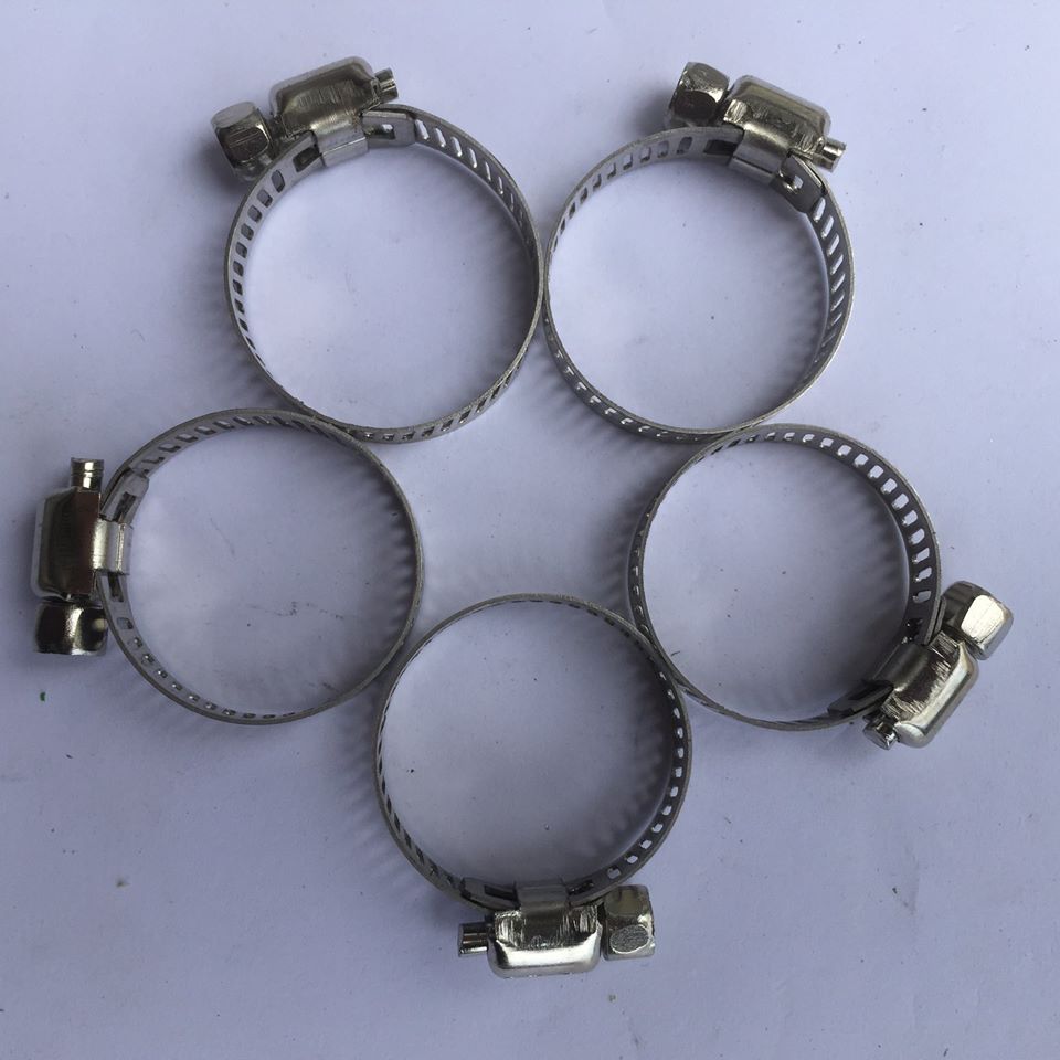 Combo 5 đai xiết inox- cổ dê- vòng đai xiết inox dùng xiết ống 13mm- 23mm