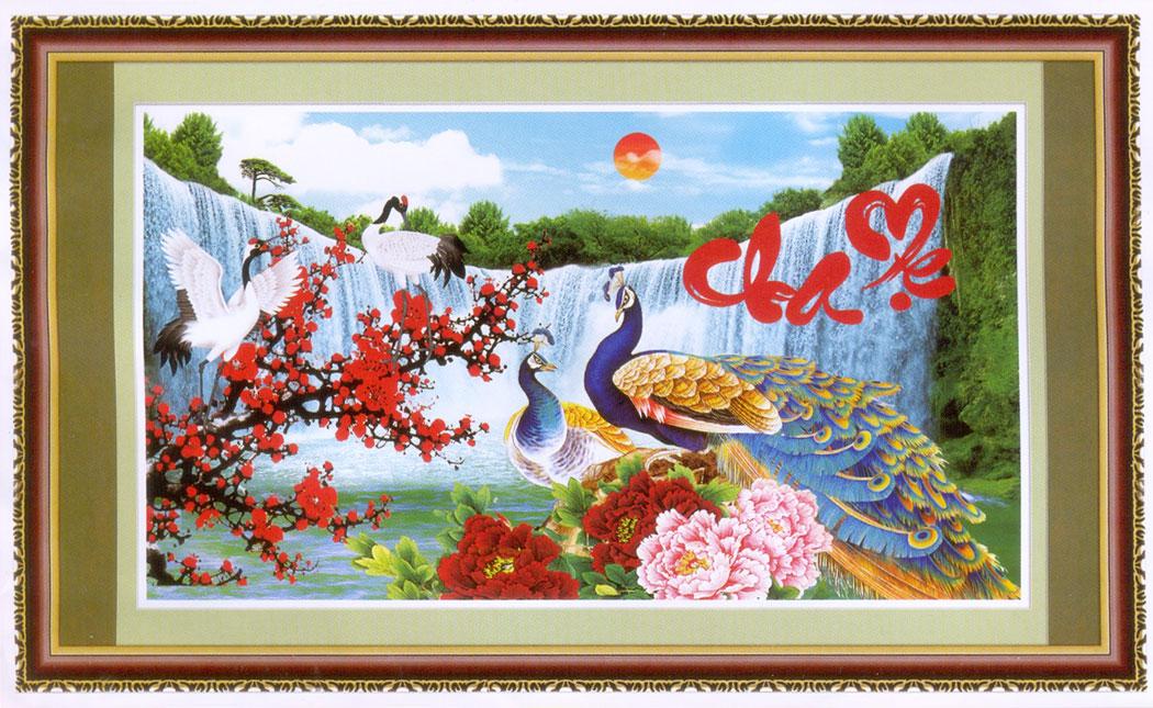 Tranh thêu chữ thập cha mẹ dlh-223087