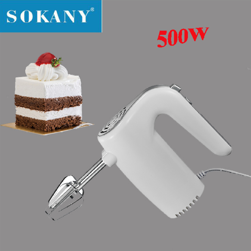 Giá bán Máy đánh trứng trộn bột làm kem cầm tay SOKANY 500W 5 tốc độ - Máy đánh trứng cầm tay 500W bảo hành 12 tháng