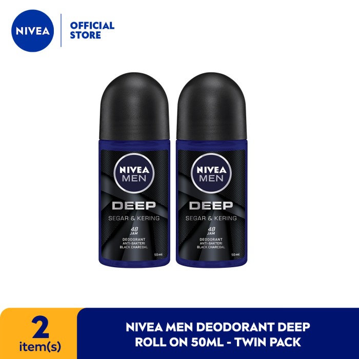 Bộ 2 Lăn Ngăn Mùi Nam NIVEA MEN Deep 50ml - Espresso/Dark Wood/Black Carbon