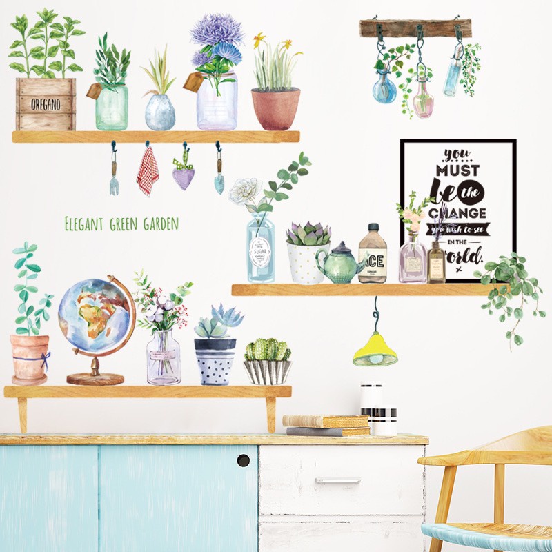 Decal dán tường [Bộ sưu tập các mẫu hoa lá,động vật] BS130