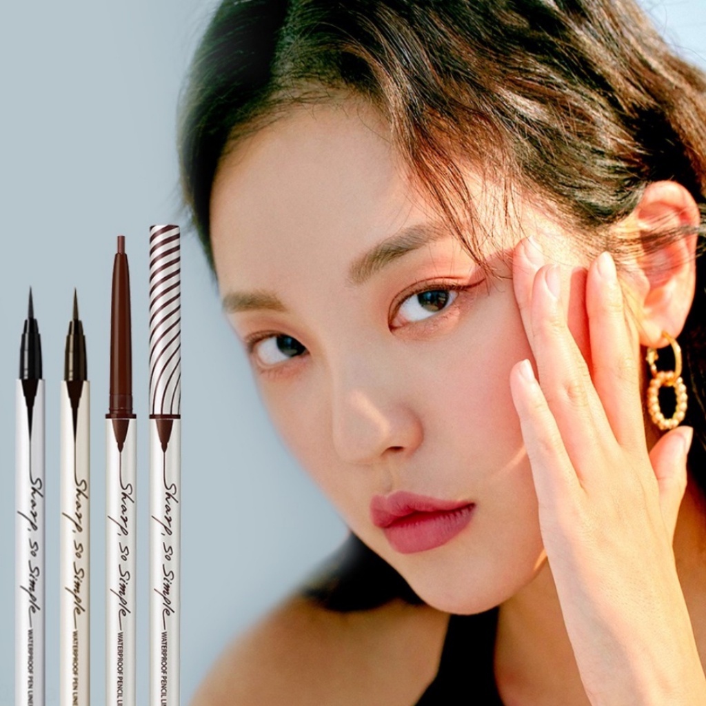 Chì Kẻ Mắt Chống Nước Clio Sharp So Simple Waterproof Pencil Liner 01 02