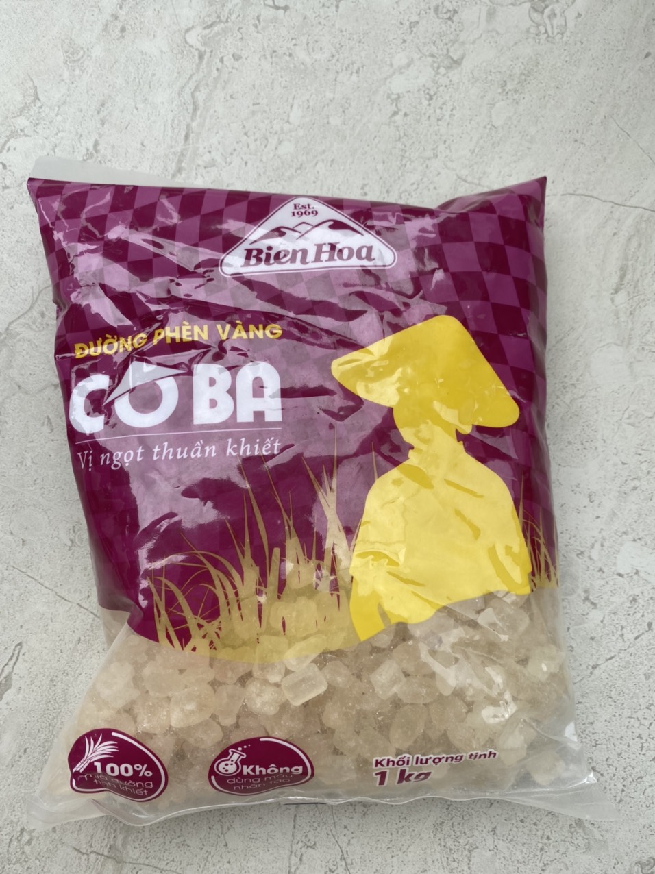 Đường Phèn Cô Ba Trắng/vàng 1kg - CTY BÁT MUỘI