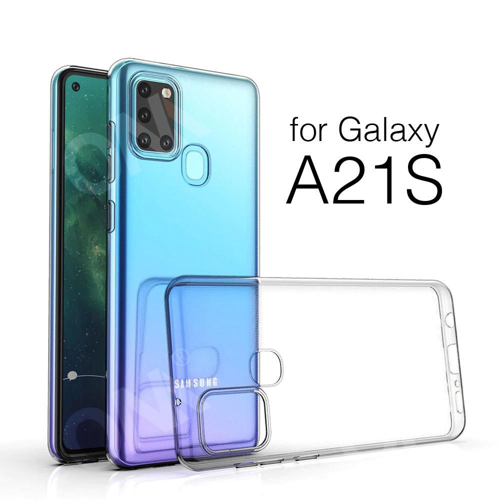Ốp lưng điện thoại Samsung Galaxy A21S dẻo trong TPU ôm sát thân máy chuẩn các nút bấm, lưng trong hiện màu máy đẹp