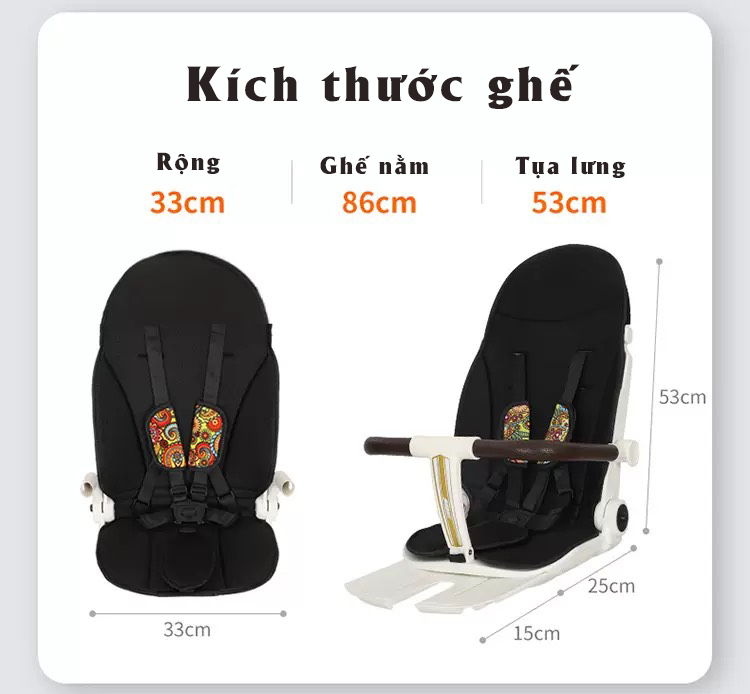 Xe đẩy du lịch cho bé RongBin 2 chiều ngã lưng 3 cấp độ ghế xoay 360 độ gấp gọn dành cho bé từ 0 đến 6 tuổi