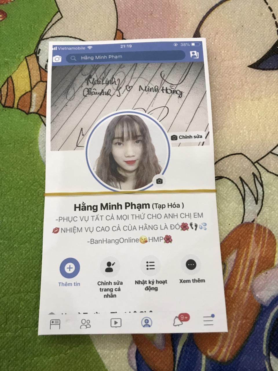 Phong bì in trang cá nhân fb