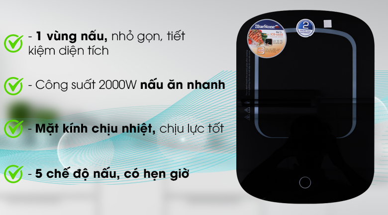 Bếp từ BlueStone ICB-6658 Công suất 2000W