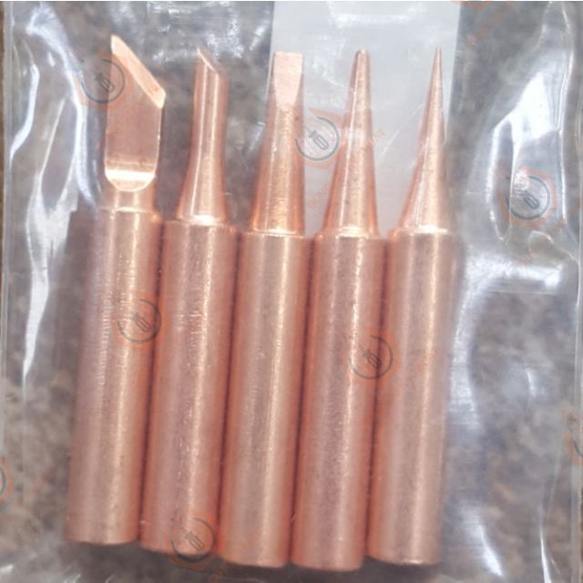 Set 5 Đầu Hàn Đồng, 5 Mũi Hàn Đồng Cho Mỏ Hàn 936, 908S _ [Shop Dụng Cụ Kỹ Thuật]