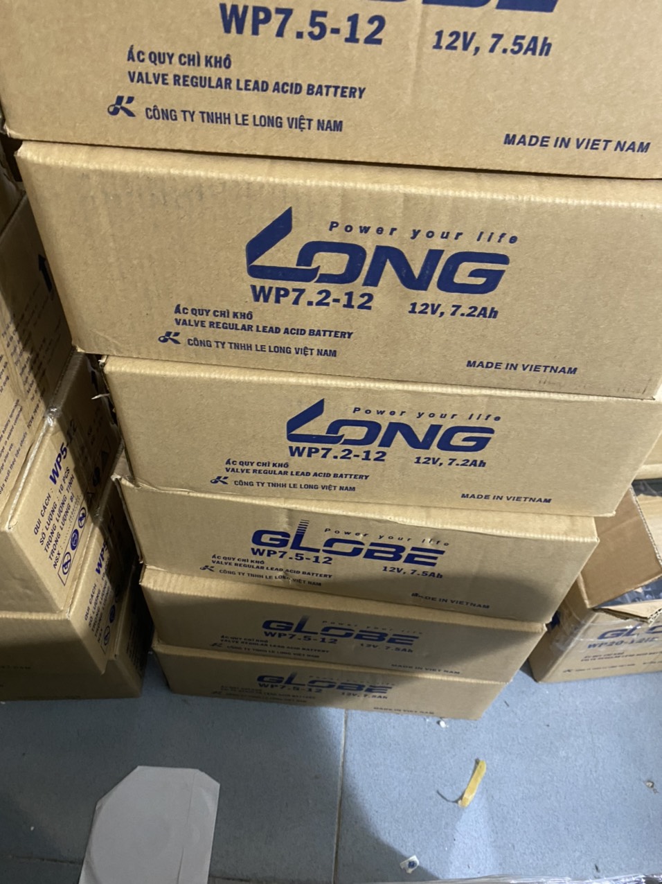 Bình ắc quy Globe 12V 7.5Ah - Acquy Globe 12V7.5Ah cho UPS