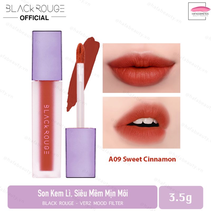 Son kem lì Black Rouge Air Fit Velvet Tint (Ver1-Ver2-Ver3-Ver4-Ver5-Ver6) không gây khô môi lên màu chuẩn giữ màu lâu
