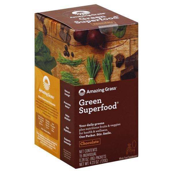 Bột siêu thực phẩm hữu cơ hương Chocolate Amazing Grass gói 8g