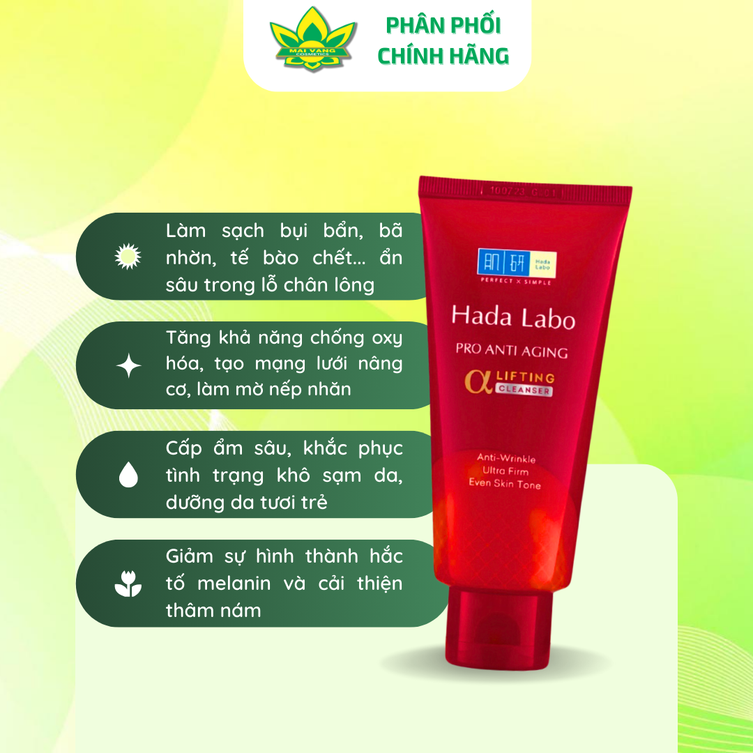 [Hàng chính hãng] Sữa Rửa Mặt Mềm Mịn, Dưỡng Ẩm Da Hada Labo 80g